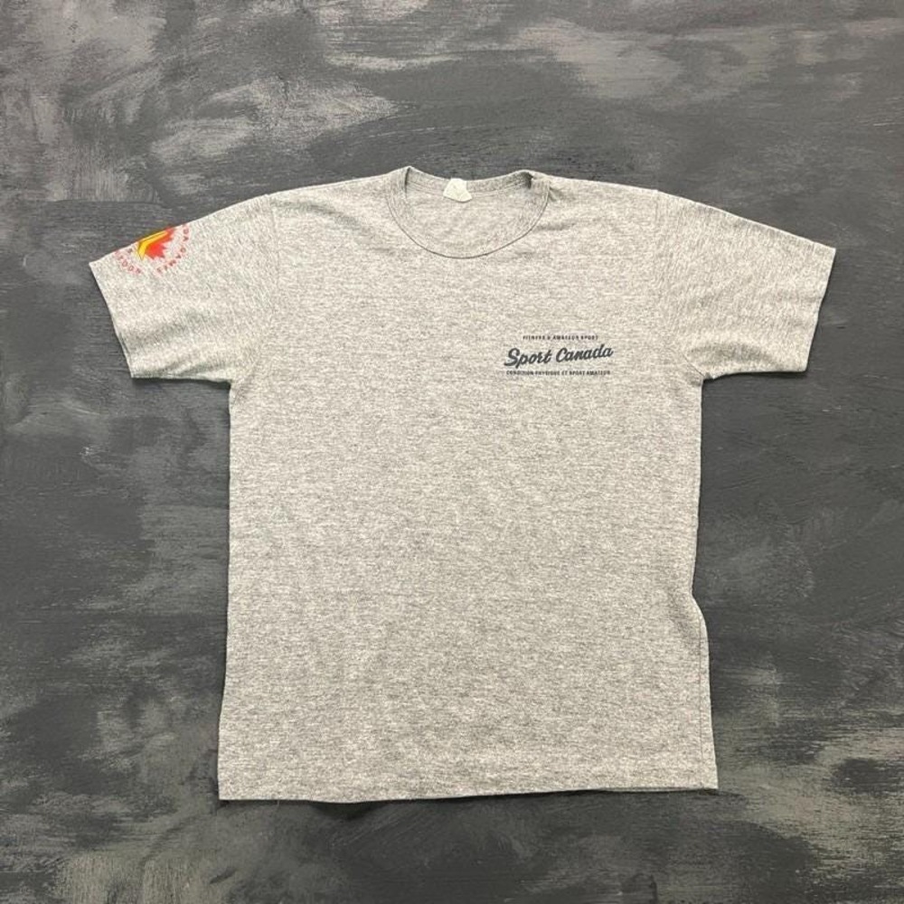 Vintage Sport Canada Shirt Mens Medium Gray 1980s Olympics